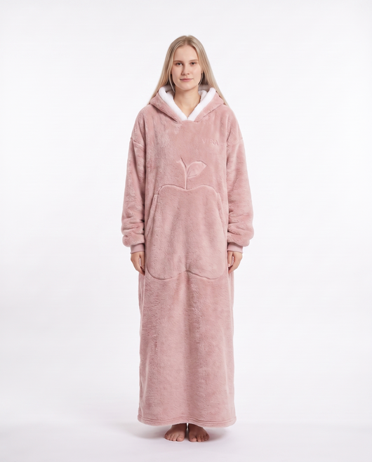 Hoddie™ bärbar filt-hoodie i rosa