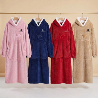 Hoddie™ Bärbar Filt-Hoodie – Oversized Mysfilt med Huva Unisex